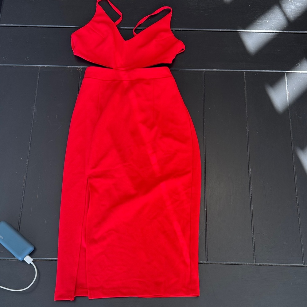 Hearts on Fire Vivid Red Midi Dress